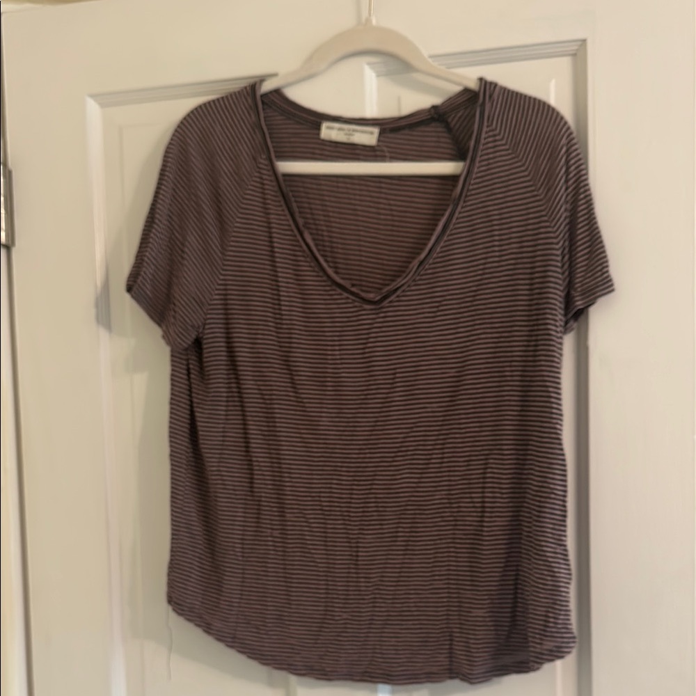 Urban Outfitters Gray Ribbed Short Sleeve T-Shirt